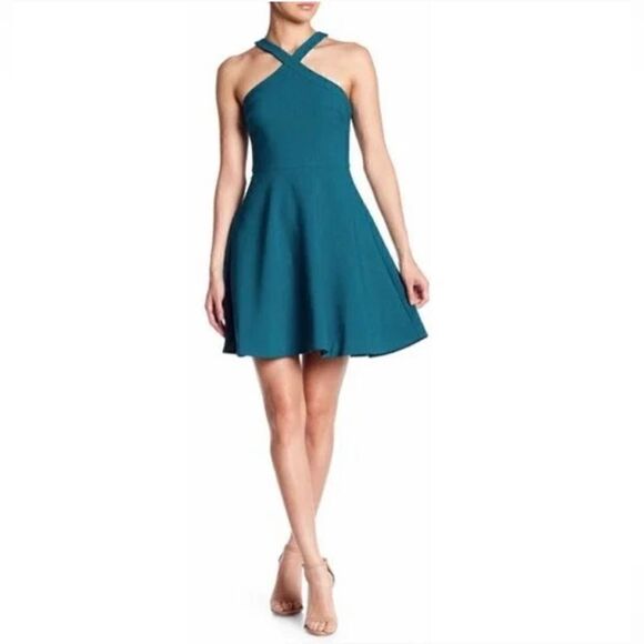 Likely Fanfare Ashland Sleeveless Halter Fit and Flare Skater Mini Dress Size 2 - Picture 1 of 7